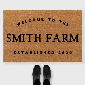 Custom Farm doormat, Farmhouse doormat, Farmhouse decor, Ranch, Doormat, Ranch Decor, Barn Doormat, Barn Decor, Custom farmhouse Sign image 1