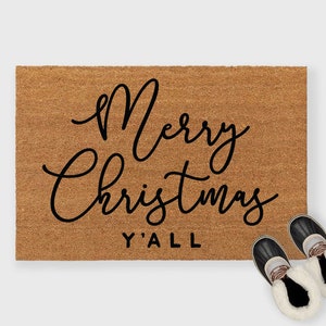 Merry Christmas Y'all doormat- Christmas doormat-Christmas door mat - Holiday Doormat-Holiday decor-Christmas Decor-Funny Christmas doormat