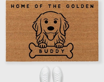 Golden Retriever Doormat,  Golden Retriever Door mat, Custom dog doormat, Dog doormat, Golden Retriever gifts, Golden Retriever decor