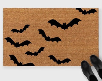 Bats doormat,Bats door mat,Halloween Doormat,Ghost Doormat,Halloween Porch Decor,Fall Doormat,Fall porch decor,Halloween Decor, Bat Decor