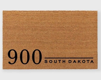 Custom Address doormat,Personalized Address Personalized Street Address Doormat,Home Address Doormat Zip Code Doormat, House Number Doormat