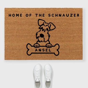 Schnauzer door mat, Schnauzer door mat, Schnauzer gifts, Schnauzer mom, Schnauzer art, Schnauzer decor, Custom dog doormat, dog doormat image 1