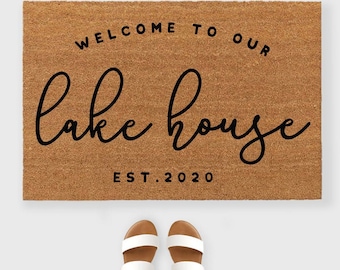 Welcome to our Lake house Doormat- Lake Life doormat- Custom Lake house doormat- Custom doormat - Lake house decor- Welcome to the lake