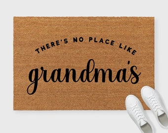 Grandma Doormat,Grandpa Doormat,Personalized grandparent gifts,Theres no place like grandmas doormat, Grandparent gifts, Grandmother gift
