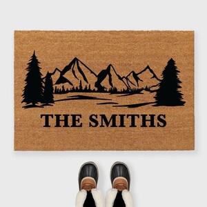 Custom Mountain Doormat,Personalized Mountain Doormat,Mountain House Doormat,Mountain Home doormat,Mountain House decor,Cabin doormat