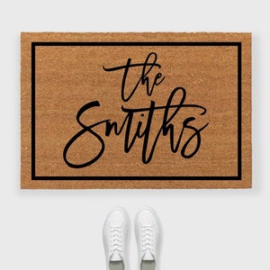 Personalized Doormat,Personalized Last Name Doormat,Script Last Name Doormat,Custom Doormat,Custom Welcome Mat,Custom Last Name Doormat