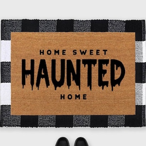 Home Sweet Haunted Home Doormat,Halloween Doormat,Halloween Door Mat,Fall Doormat,Spooky Doormat,Halloween Decor, Fall Decor,Fall Door Mat