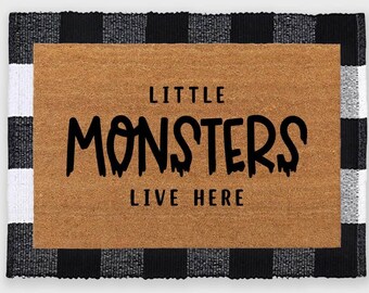 Little Monsters Live Here doormat,Halloween Doormat,Funny Halloween Doormat,Halloween Decor,Halloween Door Decor,Spooky Doormat,Fall Doormat