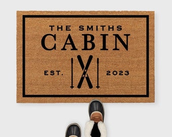 Bear Doormat,Custom Cabin doormat,Cabin door mat,Cabin decor,Cabin decor rustic,Mountain doormat,Mountain house doormat,Cabin welcome mat