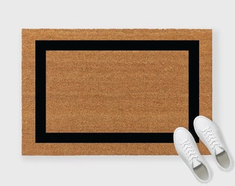 Personalized Framed Doormat,Single Bordered Coco Doormat,Monogram Border Personalized Doormat,Personalized Doormat,Black Border doormat