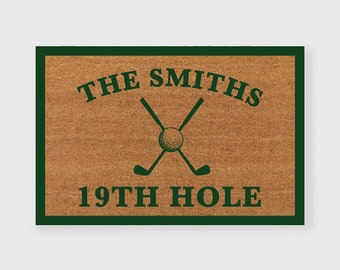 Custom 19th Hole Doormat,19th Hole Doormat,Custom Golf Club Doormat,Personalized Golf Club Doormat,Golf Doormat,Golf Club doormat,Golf gifts