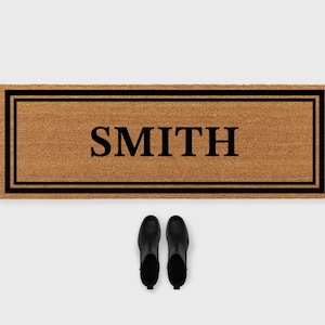 Monogrammed Coir Border Door Mat,Custom Last Name Doormat,Monogram Border Personalized Doormat,Personalized Doormat,Black Border doormat,