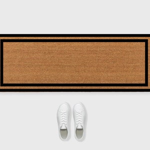 Double border doormat,Frame Border Doormat,Double Door Doormat,24 x 72 inch doormat,36 x 72 Doormat,Monogrammed Coir Border Door Mat