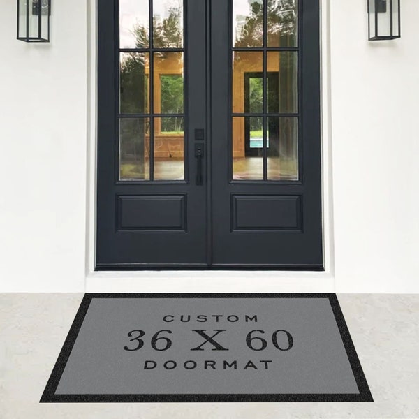 WATERPROOF Custom 36 x 60 inch doormat,Large Doormat,Extra Large Doormat,Color Doormat,Double Door Doormat,Estate Doormat,Grey Black Doormat