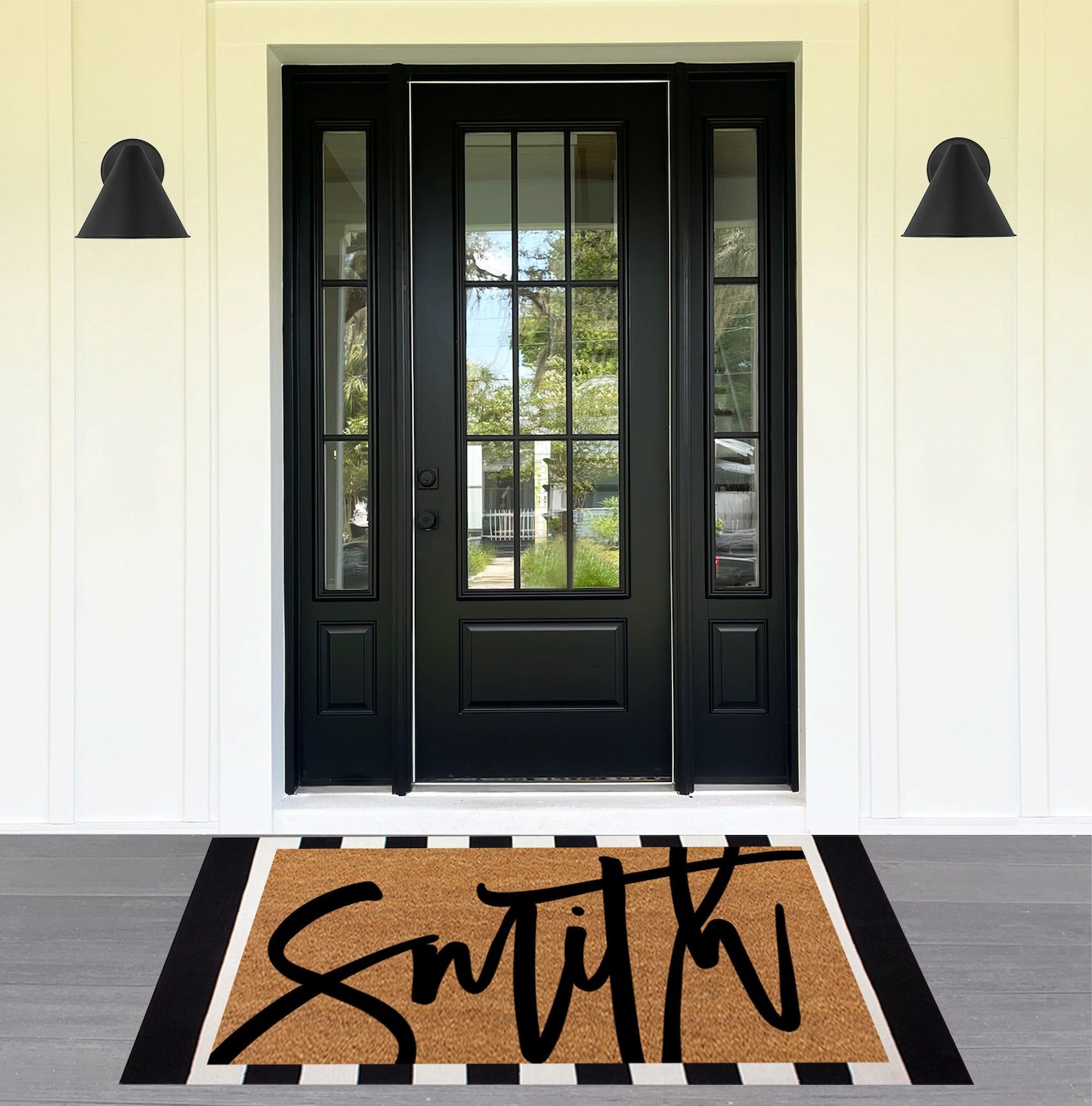 Extra Large Personalized Name Doormat,Large Last Name Personalized Doormat,Double Doormat,Custom Doormat,Script Last Name Family Doormat - 24 x 36 ( Large ) inches