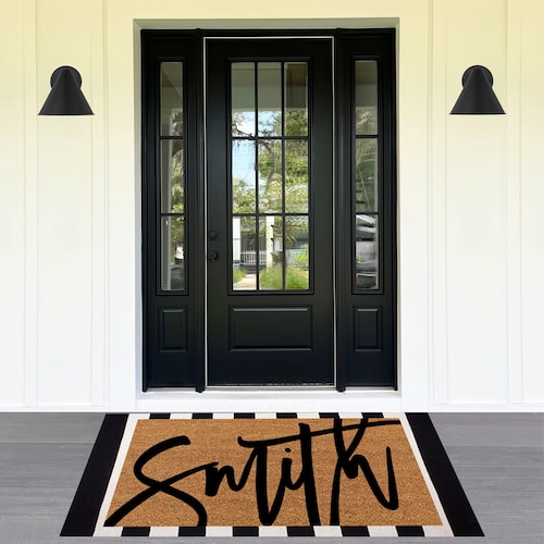 Extra Large Personalized Name Doormat,Large Last Name Personalized Doormat,Double Doormat,Custom Doormat,Script Last Name Family Doormat