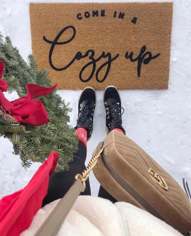 Come in & Cozy up Doormatchristmas Doormatfunny Christmas Etsy