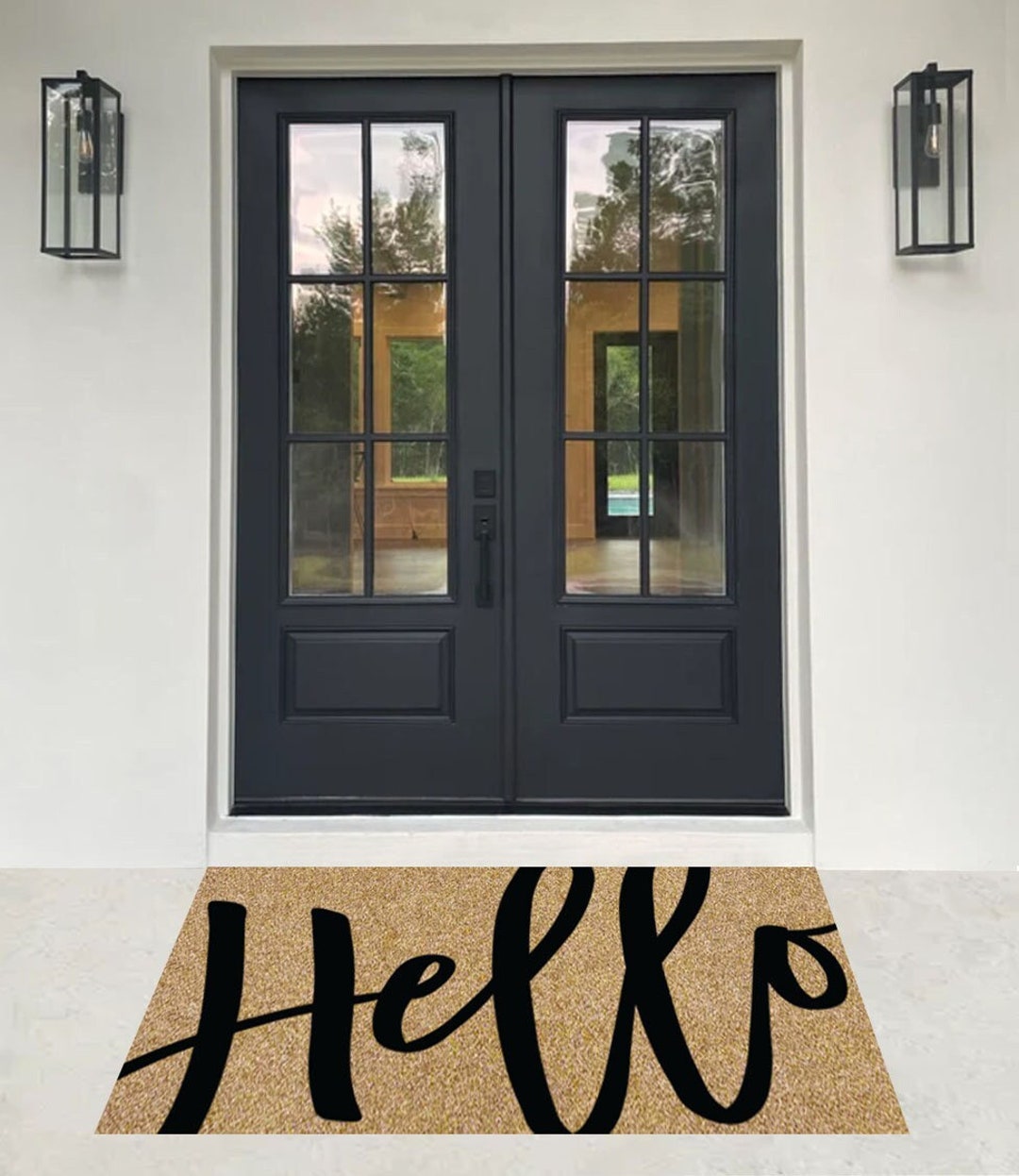 All Weather Doormat,hello Script Doormat,extra Large Doormat,24 X 72 ...