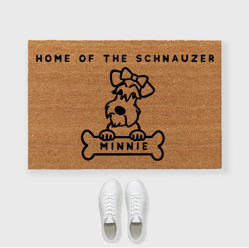 Schnauzer door mat, Schnauzer door mat, Schnauzer gifts, Schnauzer mom, Schnauzer art, Schnauzer decor, Custom dog doormat, dog doormat image 2