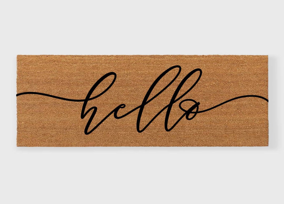 Hello Doormat, Hello Script Doormat, Hello Door Mat, Doormat