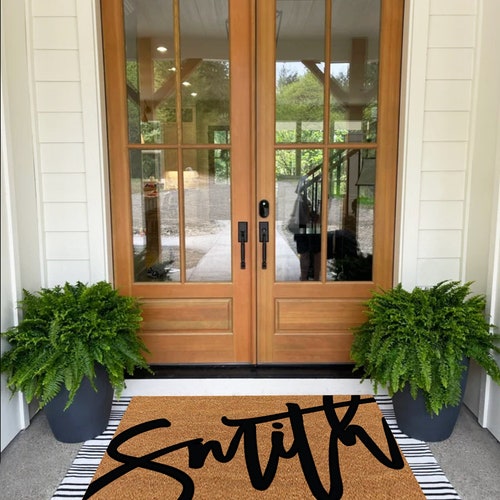 Extra Large Personalized Name Doormat,Large Last Name Personalized Doormat,Double Doormat,Custom Doormat,Script Last Name Family Doormat