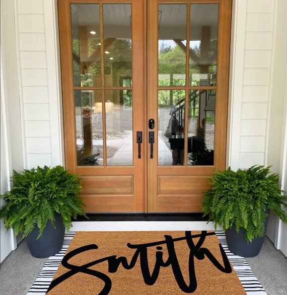 Extra Large Personalized Name Doormat,Large Last Name Personalized Doormat,Double Doormat,Custom Doormat,Script Last Name Family Doormat