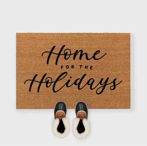 Home for the holidays doormat, Christmas Doormat,Christmas Porch decor,Christmas outdoor decor, Christmas door mat,Holiday doormat,Christmas
