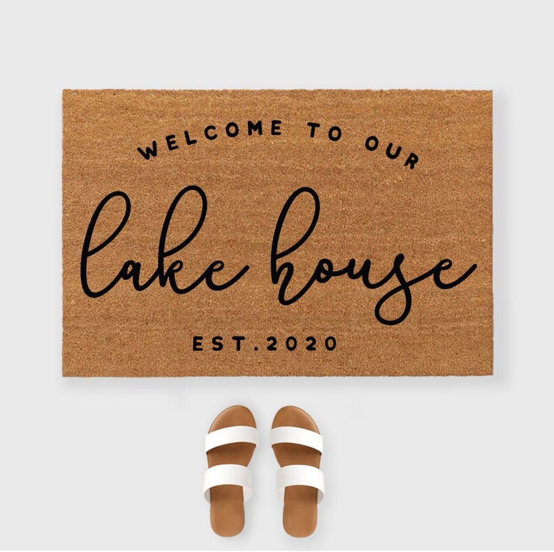 to Our Lake House Doormat Lake Life Doormat Custom Lake House