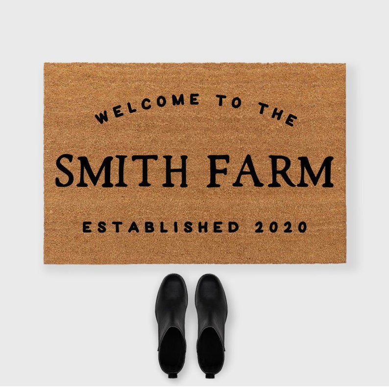 Custom Farm doormat, Farmhouse doormat, Farmhouse decor, Ranch, Doormat, Ranch Decor, Barn Doormat, Barn Decor, Custom farmhouse Sign image 1