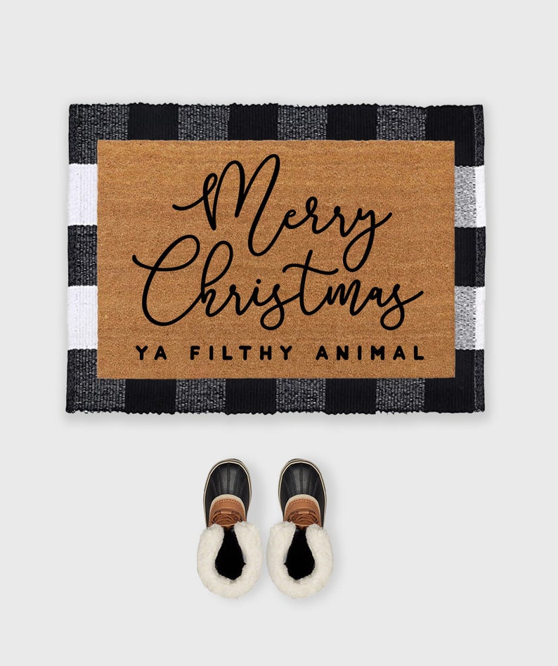 Merry Christmas Ya Filthy Animal DoormatChristmas image 0