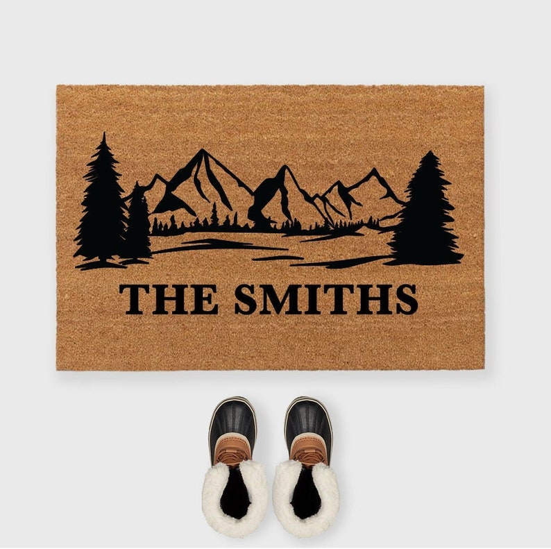 Custom Mountain Doormat,Personalized Mountain Doormat,Mountain House Doormat,Mountain Home doormat,Mountain House decor,Cabin doormat