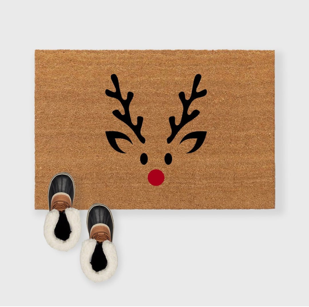 Rudolph Doormat,rudolph Red Nose Christmas Door Mat,reindeer Doormat