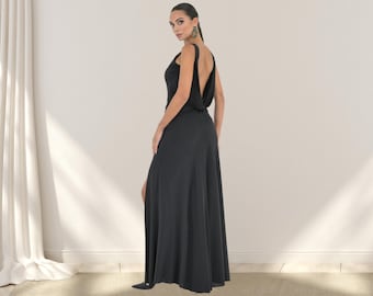 fits everybody low back long dress SKIMS Soft Lounge Long Slip Dress Onyx