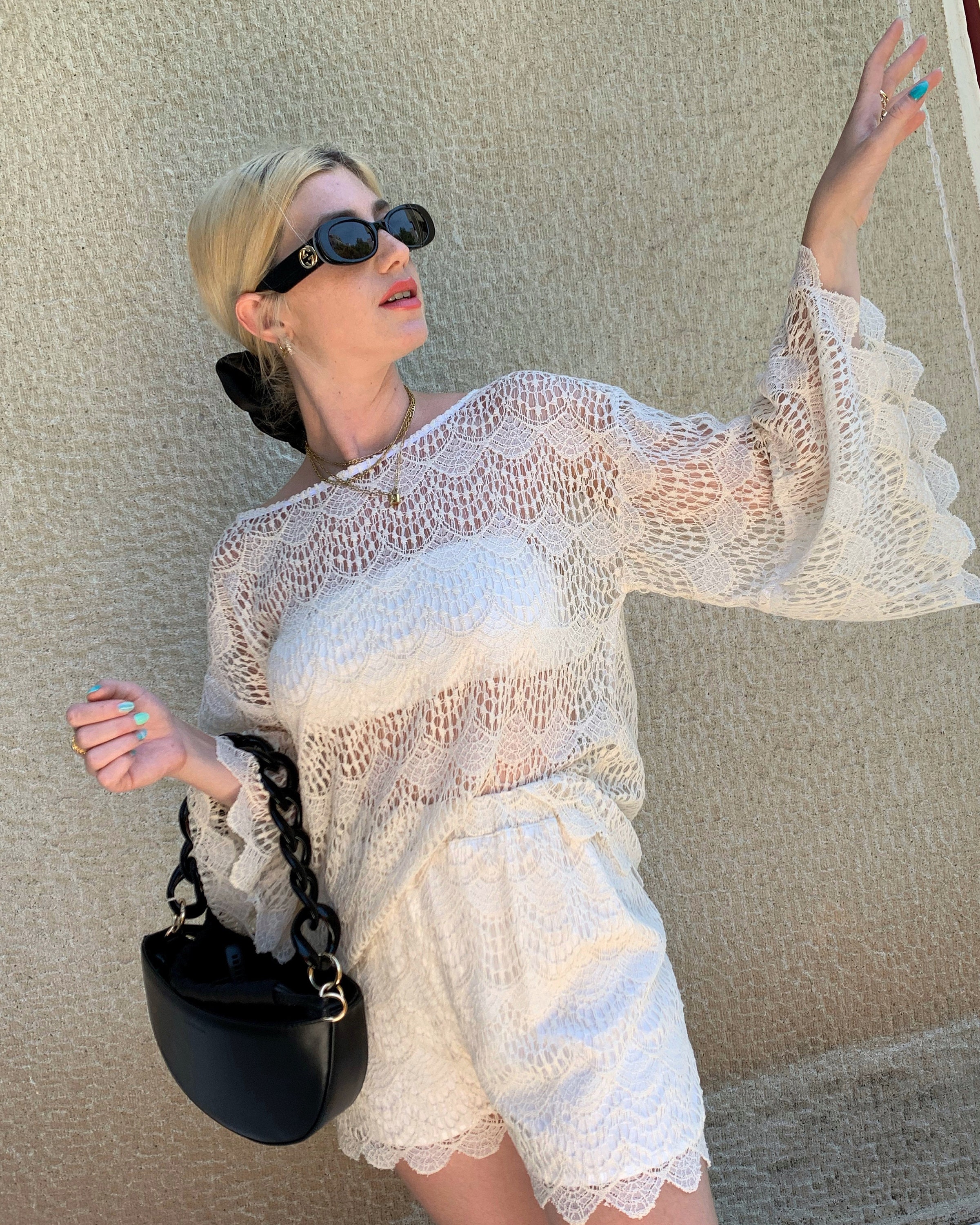 Woman cream lace shorts Cream summer short bermuda Aesthetic Etsy