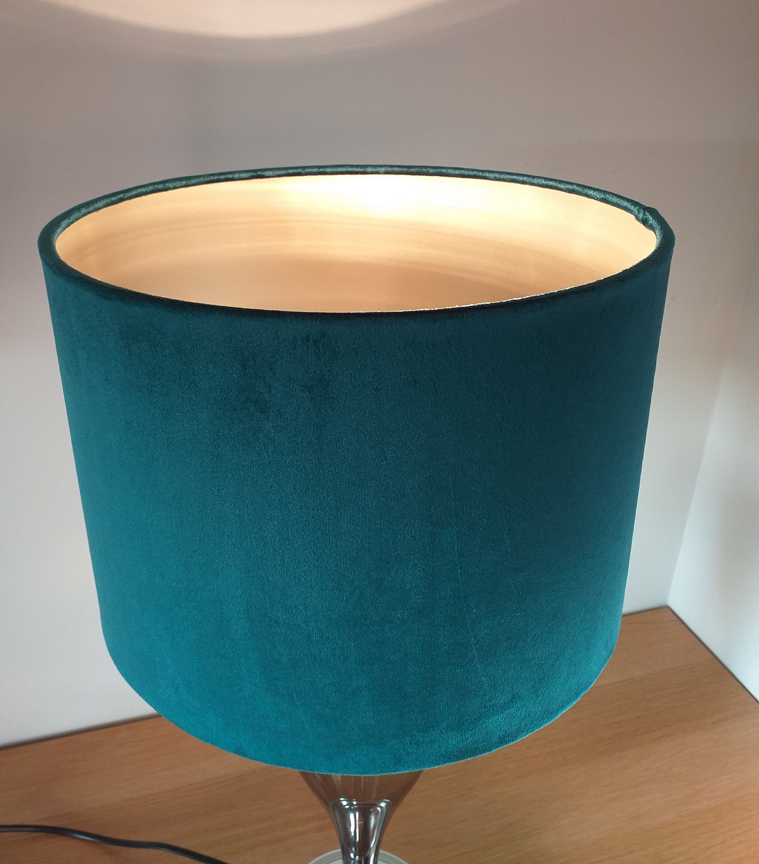 Teal Velvet Lampshade 20 or 30cm Diameter choice of lining Etsy