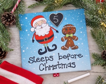 Sleeps Before Christmas  / Christmas Count down / Christmas Sign / Christmas Decor / Sleeps til Christmas / Christmas Chalk Board / Santa