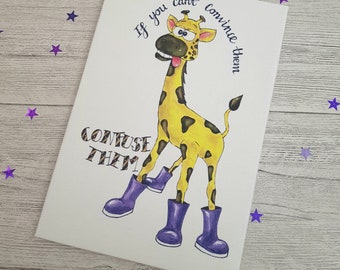 If You Can't Convince Them Giraffe Wooden Block Wall Art  - Giraffe Block Picture - Block Wall Décor  - Giraffe Wall Art - Block Wall Art