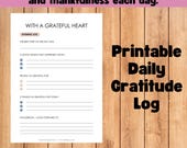 Printable Christian Gratitude Log - Daily Thankfulness Journal for Personal Reflection & Daily Blessings