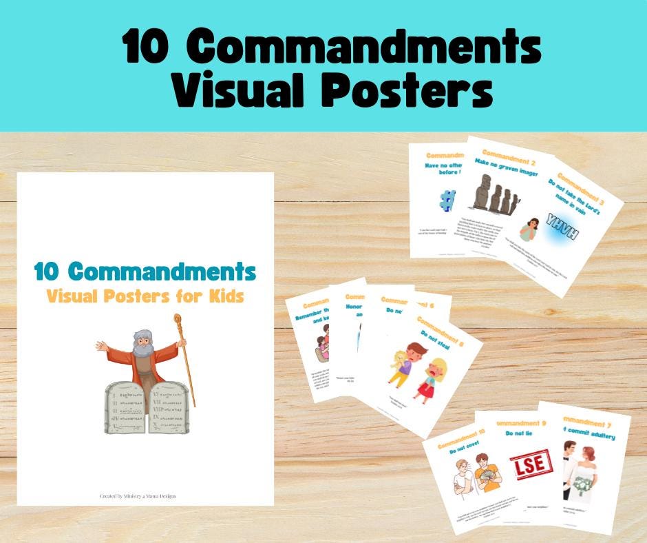 10 Commandments Activities and Worksheets, Printable Bible Lesson ...