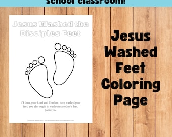 Jesus Washed the Disciples&#39; Feet Coloring Page - Printable Bible Lesson for Sunday School, Homeschool & Children&#39;s Ministry