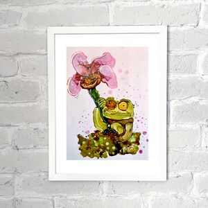 Crazy frog - Alcohol Ink Painting on Yupo Paper