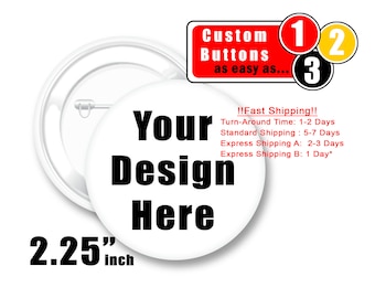 Botón personalizado, insignia de 2,25", botón con dorso de alfiler, obsequio de fiesta personalizado, obsequio de boda personalizado, insignia de alfiler, botones a granel