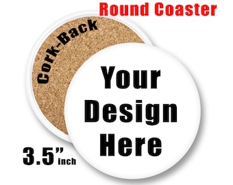 Custom Round Coasters, CORK BACK, Custom Party Favors, Custom Wedding Favor,  Custom Coaster, drinks coaster, bar decor, sports coasters