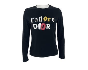 Dior Galliano 2002 J’adore Dior Top XS Y2K Logo Shirt Vintage