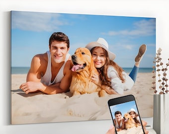 Custom Family Photo Canvas, Personalized Landscape Print