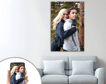 Custom Family Photo Canvas Portrait, Personalized Print