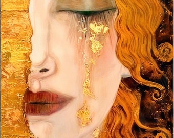 The Golden Tears Canvas, Gustav Klimt Reproduction Print