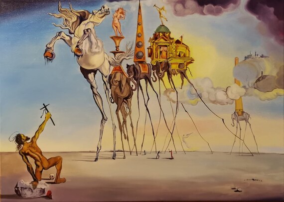Salvador Dali, the Temptation of St. Anthony, Oil Painting
