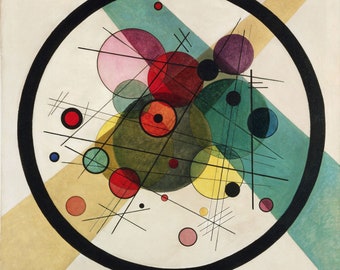 Kandinsky Circles in a circle Wall Art, Wassily Kandinsky Reproduction Print
