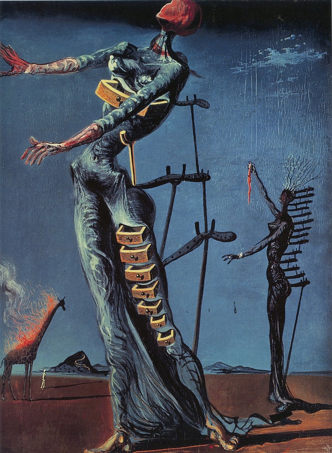 Salvador Dali 'burning Giraffe' Canvas Art Print, Framed Wall